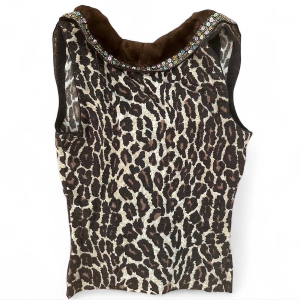 Blumarine Brown Leopard Print Tank - Picture 2 of 8